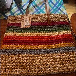 NEW PRIDE 🌈 Lulla Collection Rainbow Straw Zipper Tote